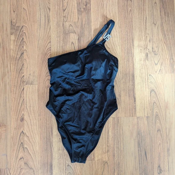 NWOT Victoria's Secret One Shoulder Swimsuit in Black, Size M - Picture 1 of 5